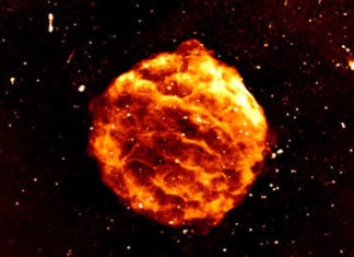 Imagen de la estrella G261.9+5.5 generada por la supercomputadora Setonix.