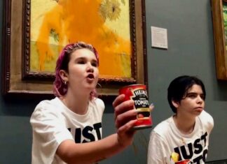 Activistas en una protesta arrojan sopa sobre ‘Los girasoles’ de Van Gogh 'Los girasoles' de Van Gogh en la Galería Nacional de Londres