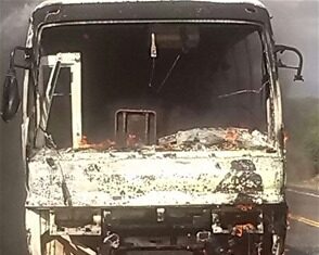 Se incendia autobús de la ruta Barahona