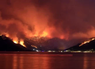 Fuerte incendio en la zona franca en Turquía Imagen Ilustrada