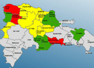COE aumenta a cuatro las provincias en alerta roja por vaguada