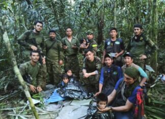 Encuentran con vida a los 4 niños desaparecidos hace 40 días en la selva en Colombia