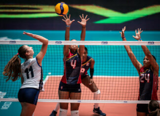 El sexteto de la República Dominicana consiguió su primer triunfo en el Campeonato Mundial de Voleibol Femenino U-21, tras derrotar 3-0 este sábado al combinado de Tunisia (25-20, 25-18 y 25-20) en choque correspondiente al Grupo B.