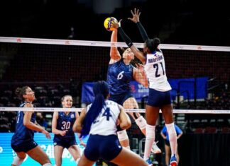 El conjunto de Estados Unidos mantuvo esta noche su invicto (3-0) en el Torneo Continental Norceca al vencer 3-0 (25-22, 25-22 y 25-16) a la República Dominicana, en choque correspondiente al Grupo B y así asegurar su pase a la ronda semifinal de la justa.