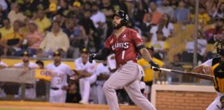 Leury García disparó doble y dos sencillos con tres remolcadas en el triunfo de los Gigantes 7-5 ante las Águilas en el Estadio Cibao en la jornada inaugural de la Liga Dominicana 2023-24 por la Copa Banreservas dedicada a la comunicadora Onfalia Morillo.