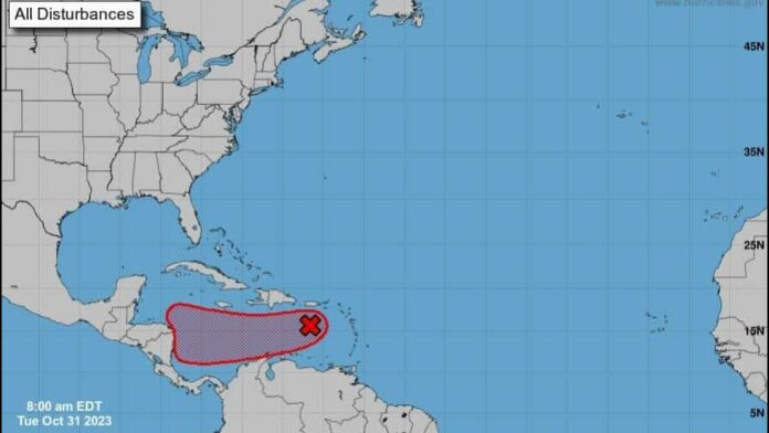 Una vaguada de baja presión sobre el este del mar Caribe podría convertirse en una depresión tropical a finales de esta semana, informó el Centro Nacional de Huracanes de Estados Unidos en su boletín de este martes.