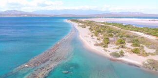 Fue encontrado este lunes el cuerpo sin vida de un hombre en las aguas de la playa El Derrumbao, Punta Salinas de Baní, presentando signos de violencia y con dos galones llenos de tierra atados a sus pies.