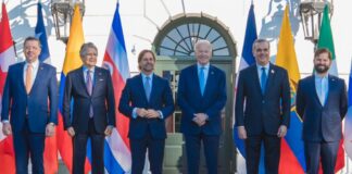 El presidente Joe Biden encabeza la reunión con mandatarios de la Alianza para Prosperidad Económica de las Américas por si siglas en inglés (APEP), que tiene lugar en la Casa Blanca. En la reunión participa también el Primer de Canadá Justin Trudeau junto a los presidentes de Chile, Costa Rica, Colombia, Ecuador, México, Uruguay, Barbados, Peru y Panamá.