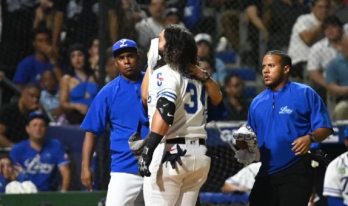 El toletero colombiano Jorge Alfaro estará fuera de acción de cinco a siete días en el campeonato de béisbol invernal dominicano luego de que este domingo recibiera un pelotazo en el rostro, en el partido en el que los Tigres del Licey se enfrentaron a las Águilas Cibaeñas.