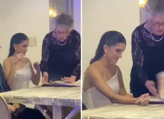 Durante una boda, el acta de matrimonio se quemó mientras la novia firmaba. El video se ha vuelto viral y ha suscitado decenas de comentarios de usuarios que ven una señal divina en el extraño accidente.