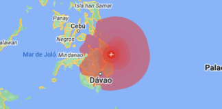 El terremoto ocurrió alrededor de las 22:30, hora local, de este sábado y tuvo una profundidad de 32,8 kilómetros, dijo el USGS. Según la agencia, fue "relativamente poco profundo y lo suficientemente cerca de tierra como para generar fuertes temblores en comunidades cercanas".