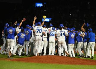 Licey blanquea a Estrellas con hermético pitcheo Cinco lanzadores se combinaron para tirar pelota en blanco de solo cinco imparables y el intermedista Jack Mayfield disparó dos imparables remolcadores de carreras para que los Tigres del Licey blanquearan 5-0 a las Estrellas Orientales, en el tercer choque de la Serie Final del Torneo de Béisbol Invernal, efectuado en el Estadio Tetelo Vargas de esta ciudad.