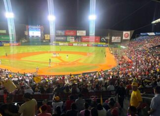 Dos mujeres protagonizaron una fuerte pelea la noche de este martes en las gradas del Estadio Quisqueya Juan Marichal, mientras se desarrollaba el partido entre Tigres del Licey y Leones del Escogido.
