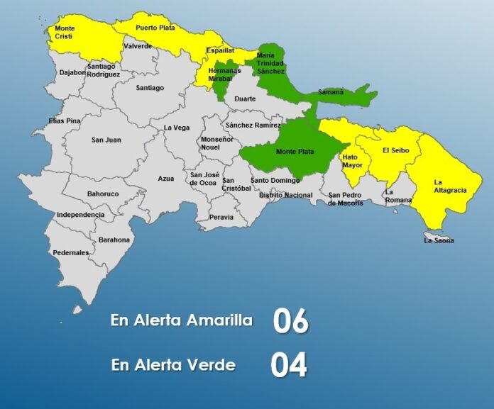 El Centro de Operaciones de Emergencias (COE), modificó y amplió las alertas verde y amarilla por posibles crecidas de ríos, arroyos y cañadas, así como inundaciones repentinas o urbanas en varias provincias del país.