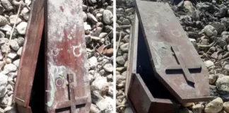 Varios ataúdes de niños fueron incendiados debajo del puente sobre el río Camú en la comunidad Soto, La Vega.