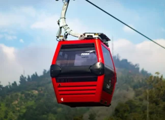 El “primer viaje” con los primeros pasajeros en las cabinas del Teleférico de Santiago se realizó este miércoles.