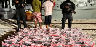 La Dirección Nacional de Control de Drogas (DNCD) ocupó 612 paquetes de cocaína y marihuana en una lancha interceptada frente a las costas de la provincia Peravia.