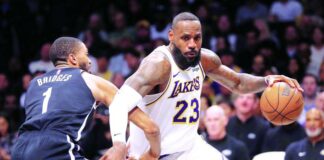 LeBron anota 40 puntos y Lakers vencen a Nets