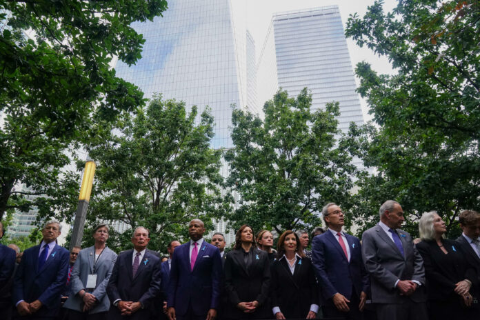 Biden, Harris y Trump juntos en ceremonia del 9/11 en Nueva York
