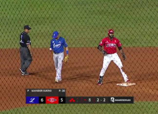 Con dos dobles de Cordero los Leones vencen a los Tigres