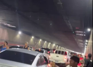 Cuatro heridos y cierre temporal de túnel de la 27 de Febrero tras accidente