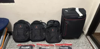 Intervienen mujer viajaría con 11 láminas presumiblemente cocaína a España