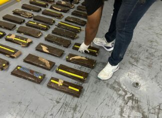 Frustran envío a Europa de 392 láminas de presunta cocaína en cajas de bananos