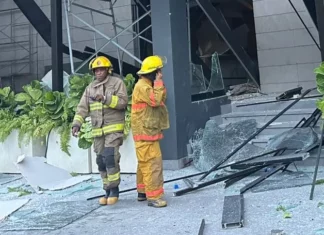 Explosión en torre de Piantini deja cinco heridos