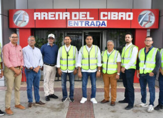 Miderec y Onesvie realizan evaluación del techo de la Gran Arena del Cibao