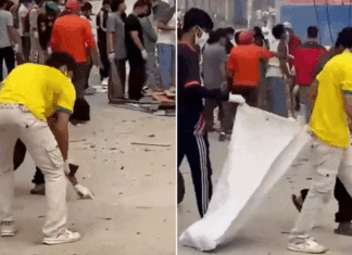 Manifestantes limpian las calles tras violentas protestas en Nepal