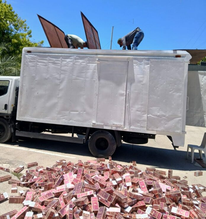 Ocupan contrabando de más de 433 mil unidades de cigarrillos