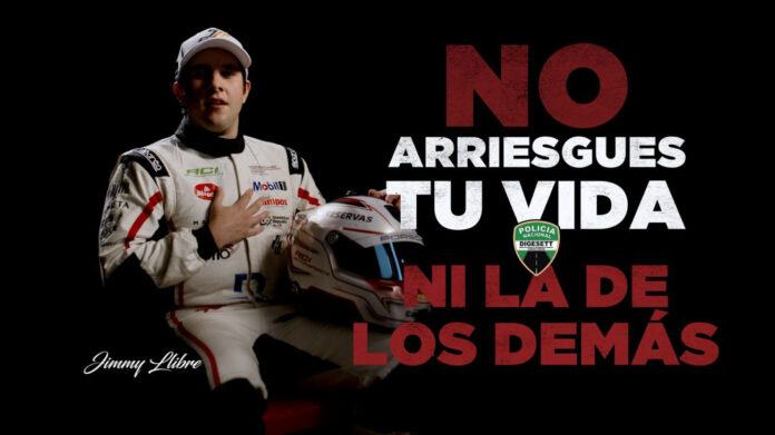 Digesett alerta sobre el exceso de velocidad junto al piloto Jimmy Llibre