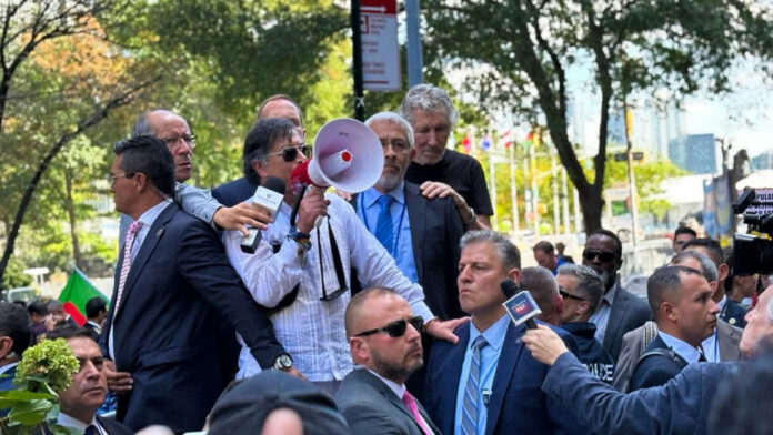 Petro participa en las marchas de Nueva York en contra de Netanyahu