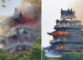 Acusan a un turista de incendiar con velas un templo en China