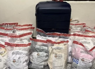 Atrapan dominico-italiana con 110 prendas de vestir impregnadas de presunta cocaína