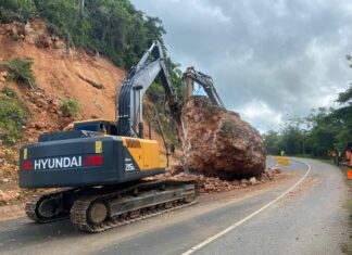 MOPC interviene de manera inmediata deslizamientos en tramo Majagual de la carretera Juan Pablo II