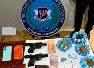 Dintel apresa dos personas, ocupa armas ilegales y presuntas drogas en Cotuí