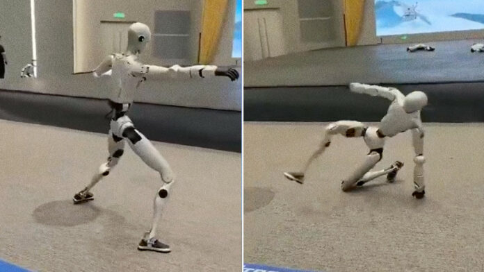 Robot humanoide demuestra sus habilidades de combate de artes marciales