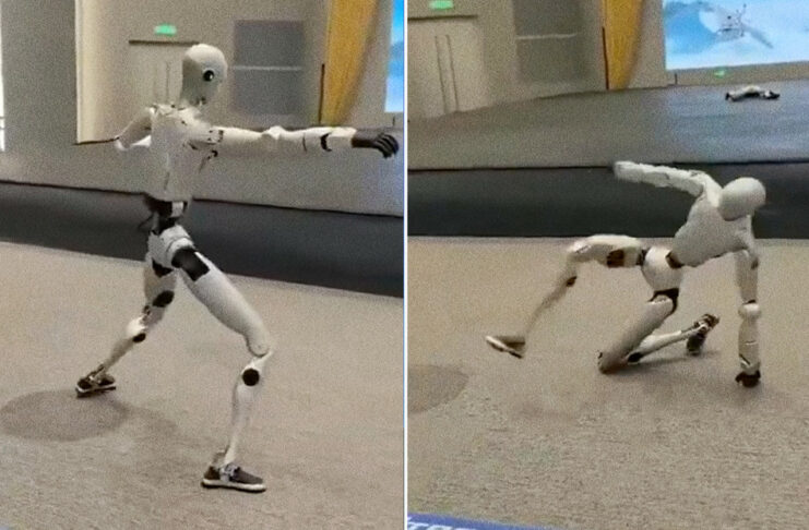 Robot humanoide demuestra sus habilidades de combate de artes marciales