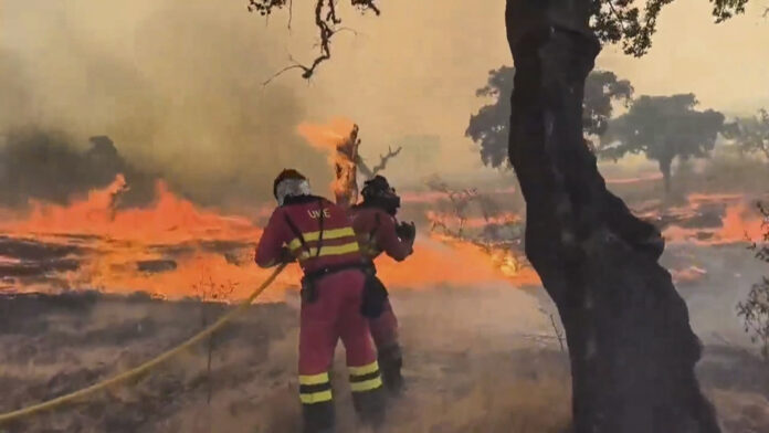 Avance del incendio forestal de Jarilla (Cáceres)