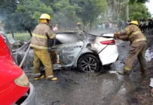 Una persona muere calcinada y dos resultan heridas tras accidente en Santo Domingo Norte