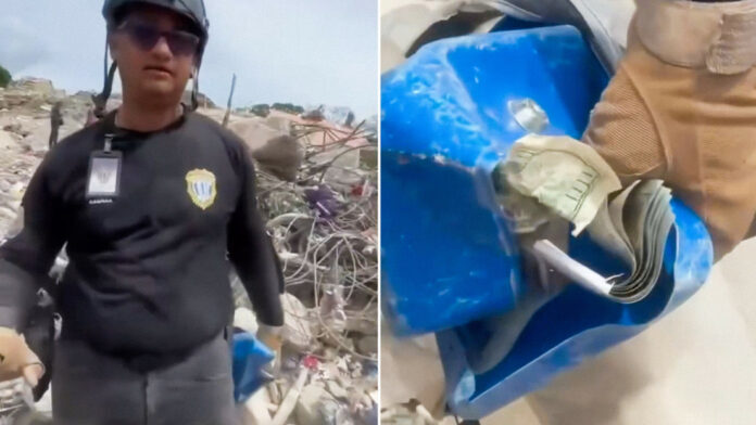 Detienen en Venezuela al policía que intentó robarse dólares entre los escombros