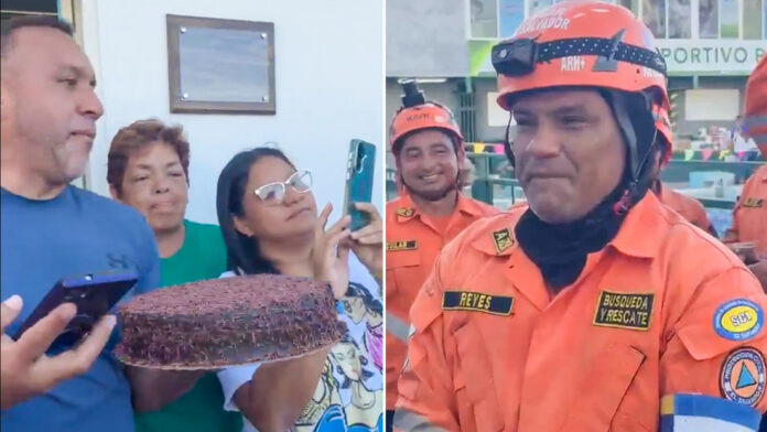 Vecinos celebran cumpleaños de rescatista salvadoreño en Venezuela