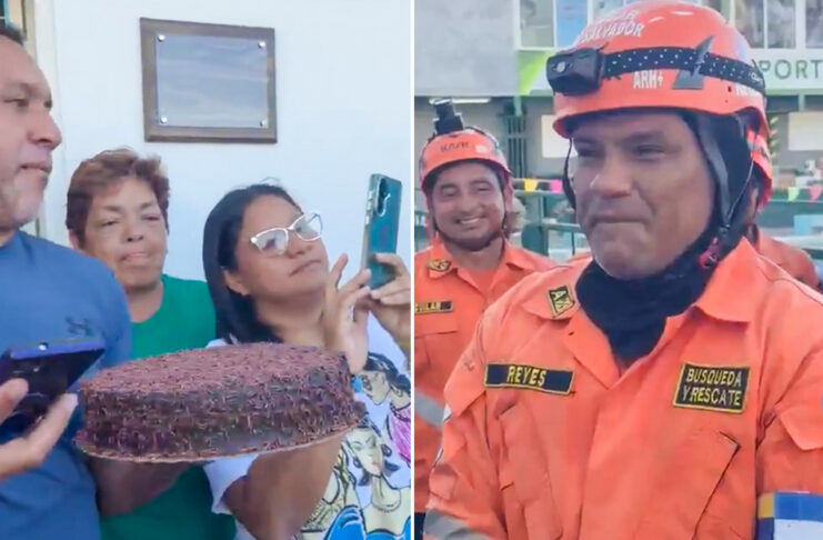 Vecinos celebran cumpleaños de rescatista salvadoreño en Venezuela