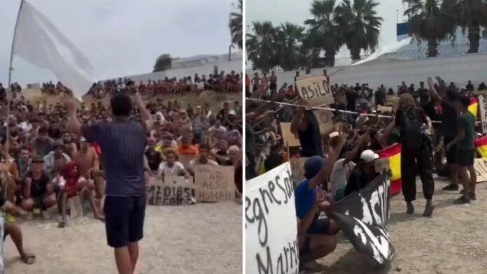Cientos de migrantes en Ceuta se manifiestan pidiendo asilo en medio de la crisis