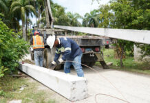Edesur realiza trabajos de expansión de redes eléctricas en San Cristóbal